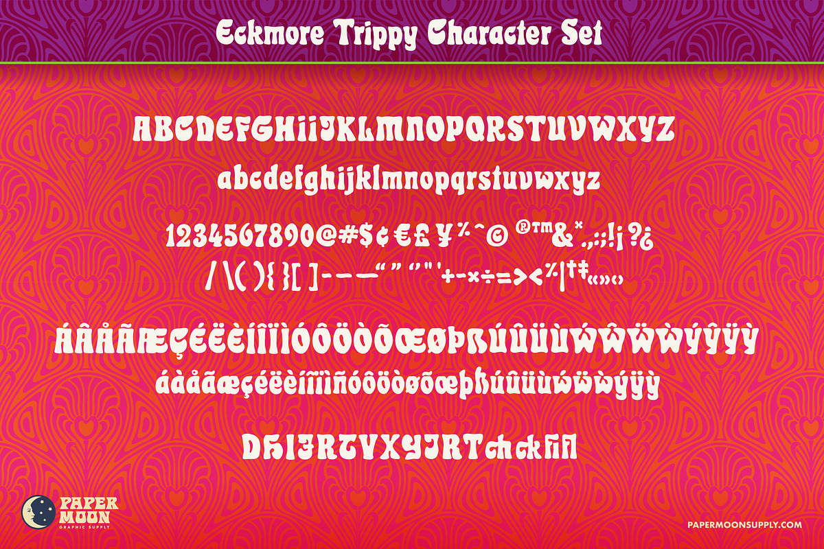 Eckmann & Eckmore Psychedelic Fonts, a Font by Paper Moon Graphic Supply (Photo 7 of 22)
