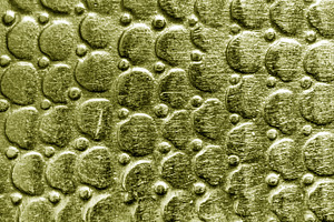 Scratched bronze texture with round pattern. Abstract metallic b, a Background Photo by Eugene_Photo