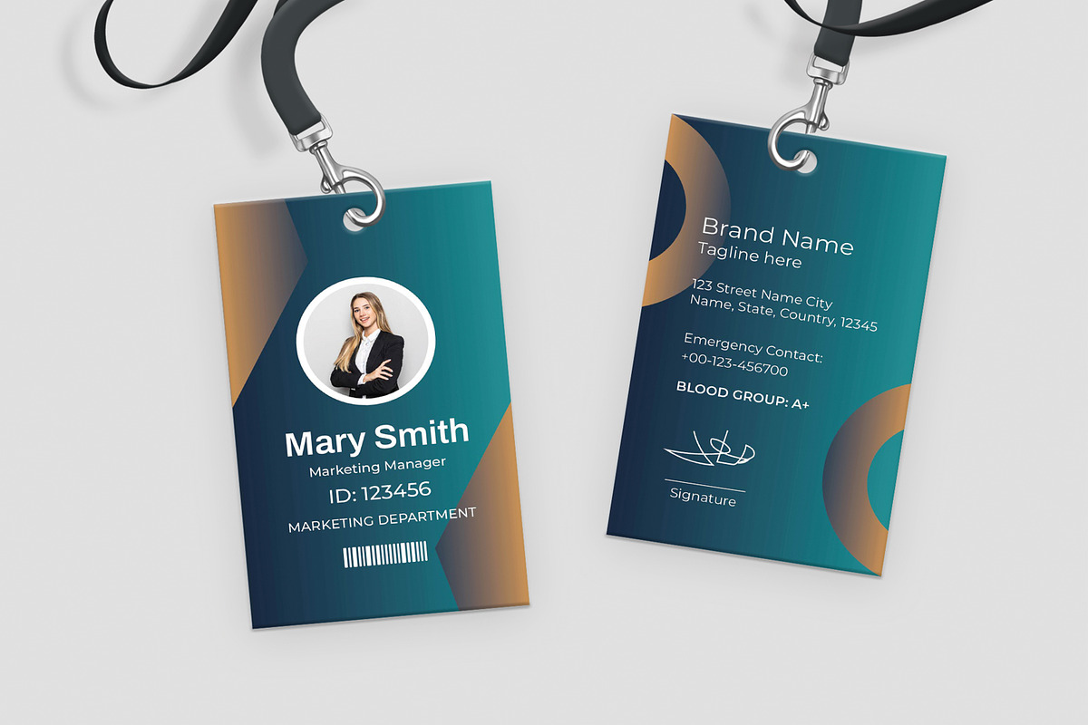 Professional Modern Office ID Card preview 3