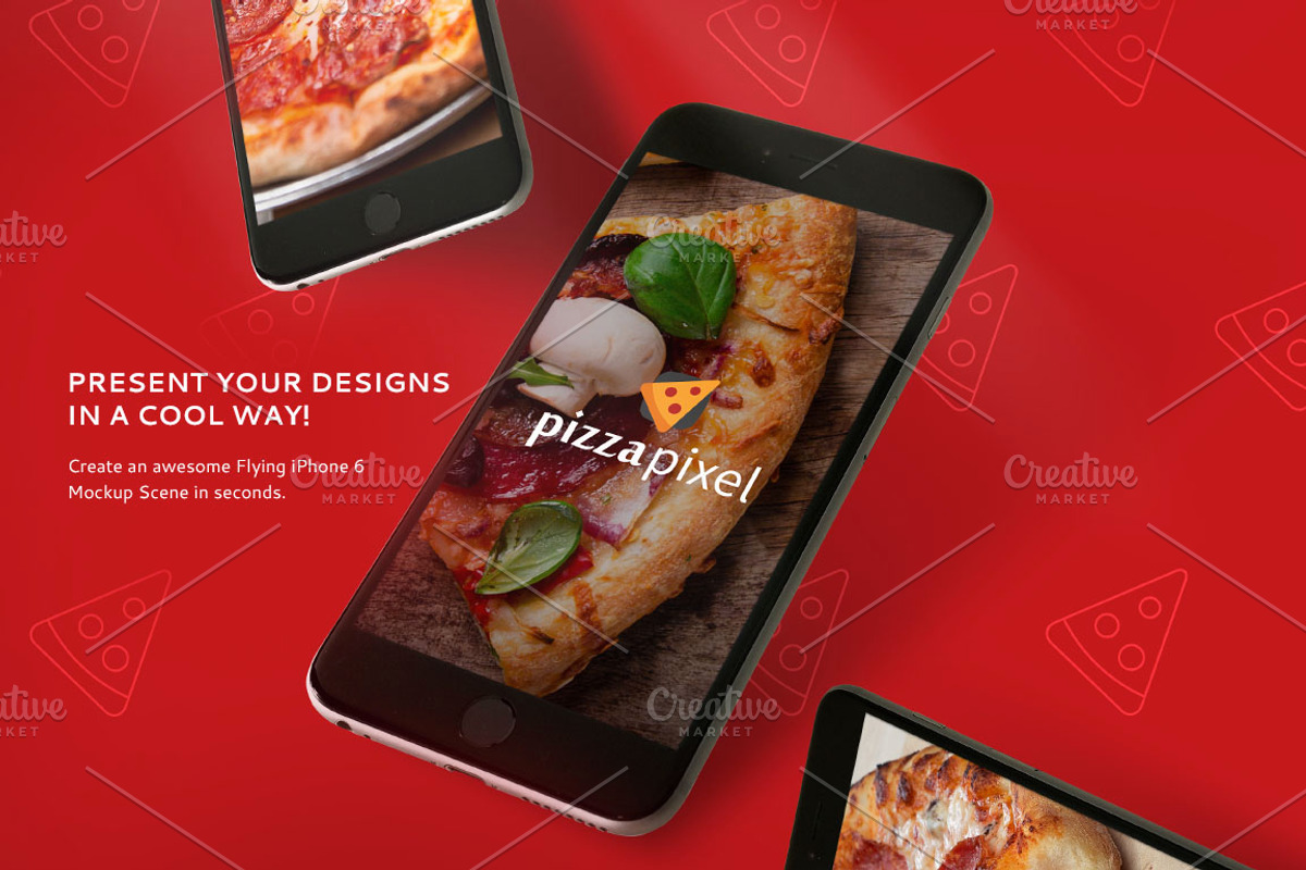 Mockup Iphone 6 Flying Scene Black, an Android Mockup by Pizza Pixel (Photo 4 of 5)