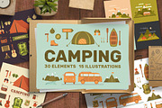 Camping illustrations and elements, an Illustration by Dasha Efremova (Thumbnail 1 of 10)