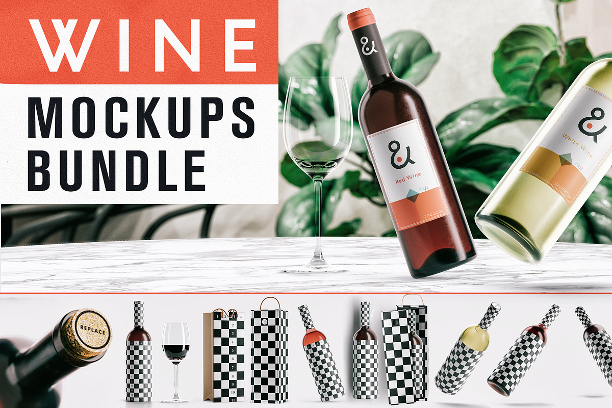 Wine Mockup Bundle, a Packaging Mockup by As Good As Possible (Photo 1 of 14)