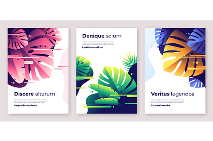 Colorful tropical backgrounds, a Poster Template by rikkyal