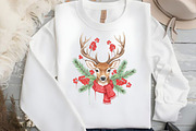 Christmas Deer Clipart, an Illustration by Black Bird Studio (Thumbnail 2 of 4)