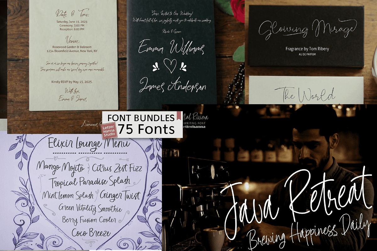 Mega 75 Handwriting Font Bundle, a Handwritten Font by Letterhanna Studio (Photo 4 of 9)