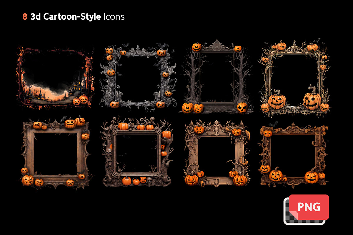 Terrifying Halloween Frames Set, a Background Graphic by Voysla's Shop