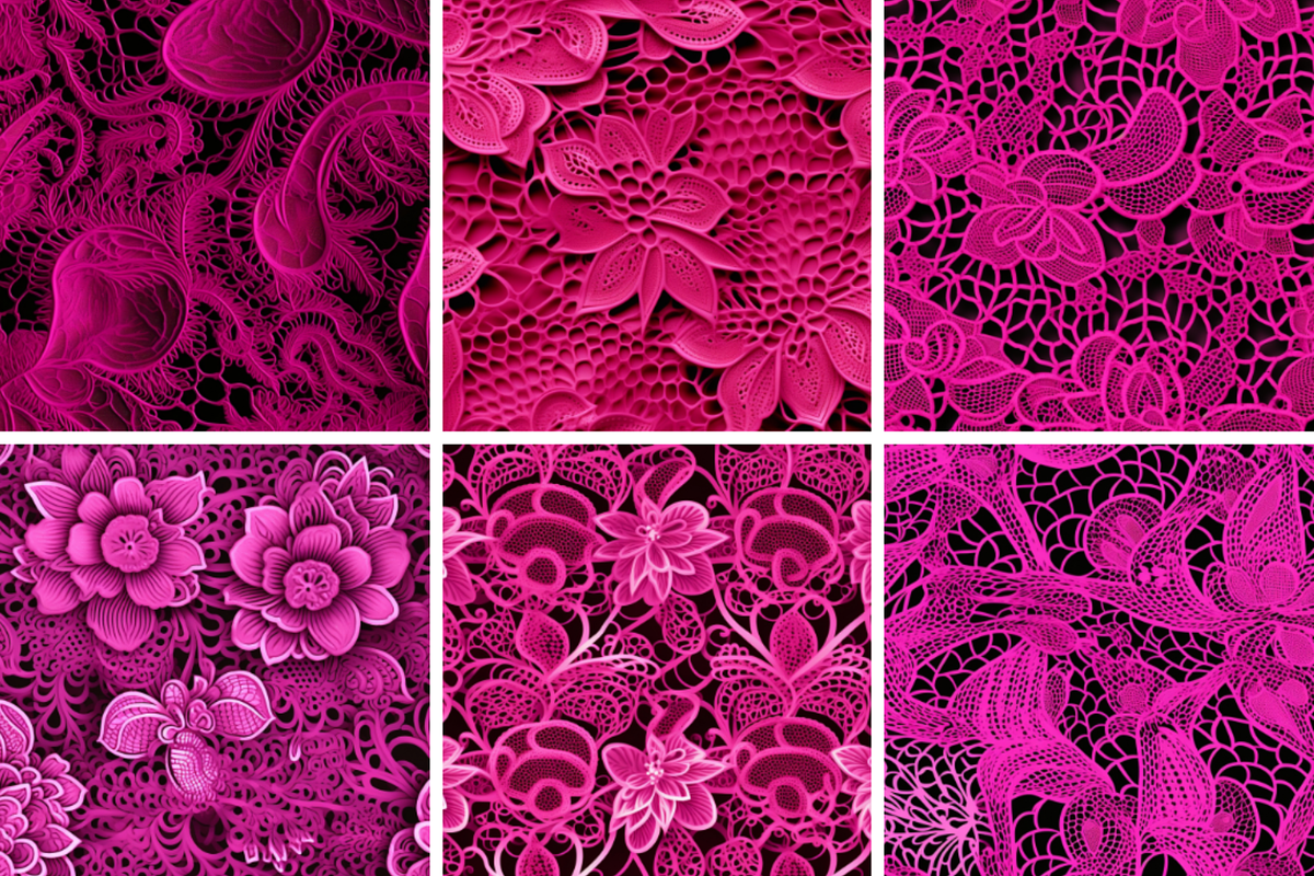 Magenta Lace Seamless Patterns, a Pattern Graphic by PrintablesByFranklyn (Photo 4 of 4)