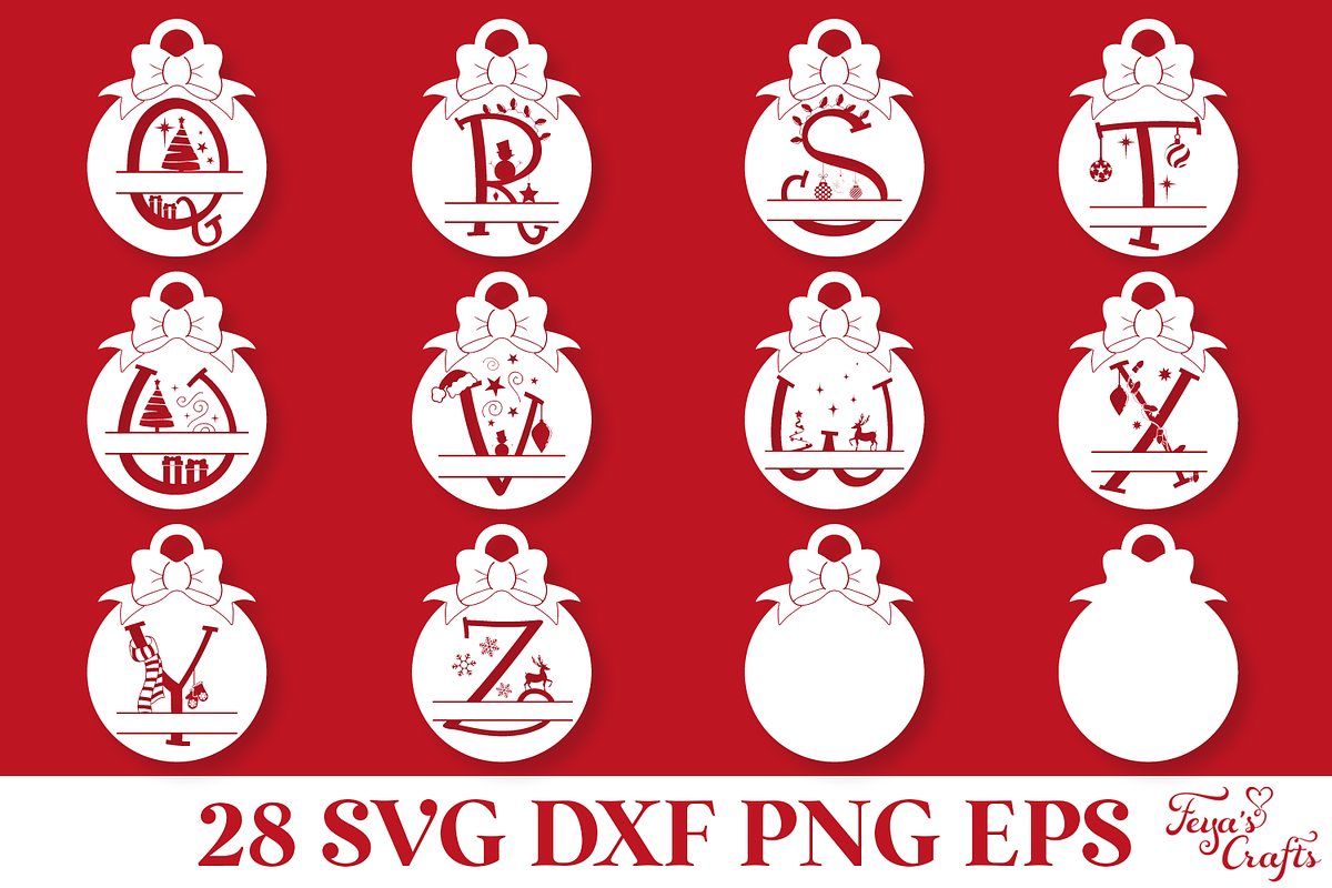 Round Christmas Monogram Vector Pack, an Illustration by Anastasia Feya (Photo 8 of 9)