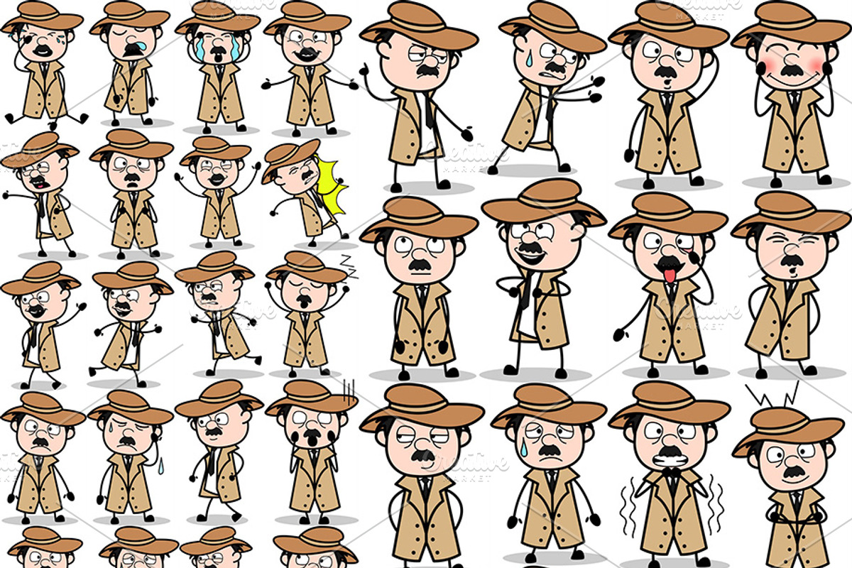 Detective ~ Cartoon Character Set, a Person Illustration by The Toon Company (Photo 2 of 7)