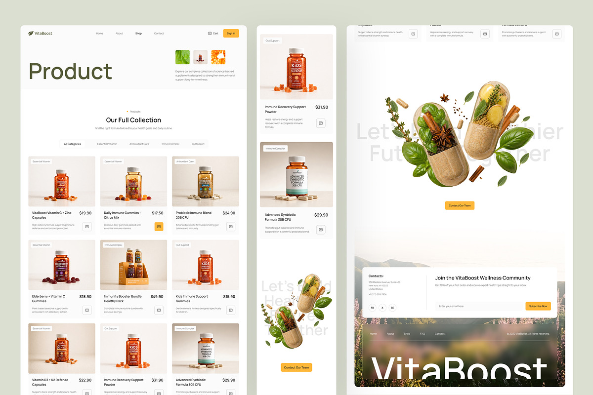 Health & Nutrition Website UI Figma, an UI Kit Template by peterdraw (Photo 4 of 7)