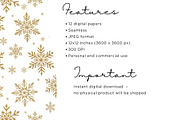 Golden and Silver Winter Seamless, an Illustration by Mashimara (Thumbnail 4 of 5)