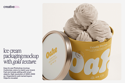 Realistic Ice Cream Packaging Mockup