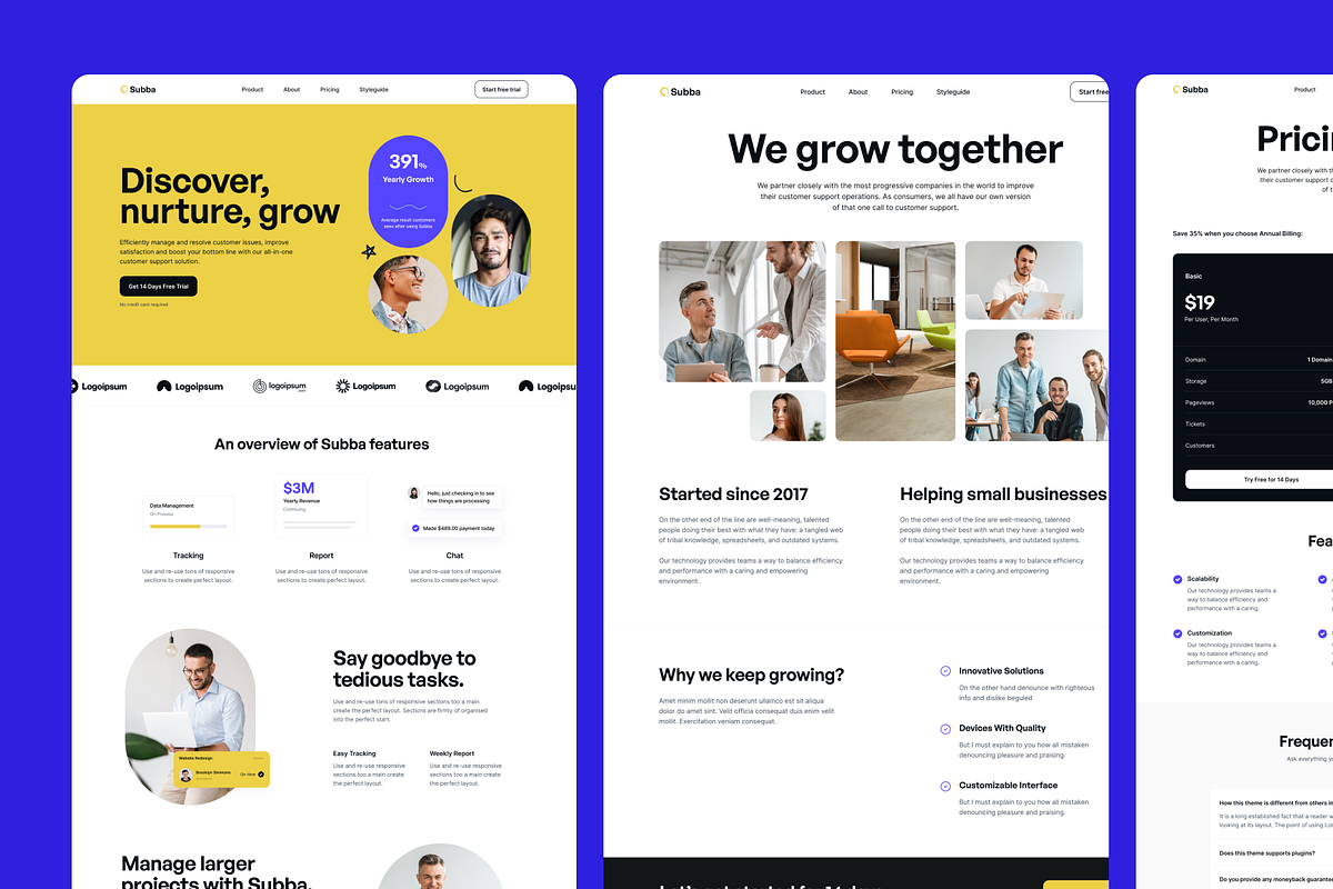 Subba - SaaS Figma Template, an UI Kit Template by FinestDevs (Photo 2 of 4)