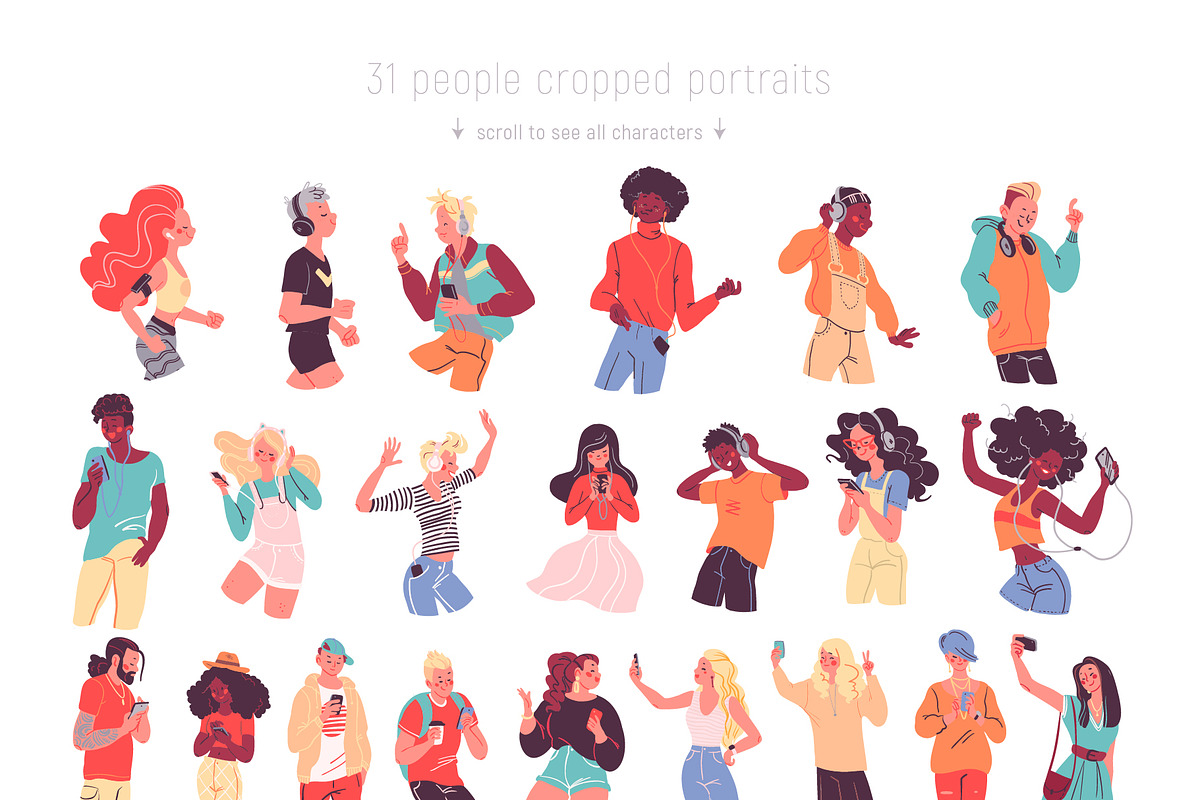 people with smartphones, a Person Illustration by Funnystore (Photo 3 of 5)