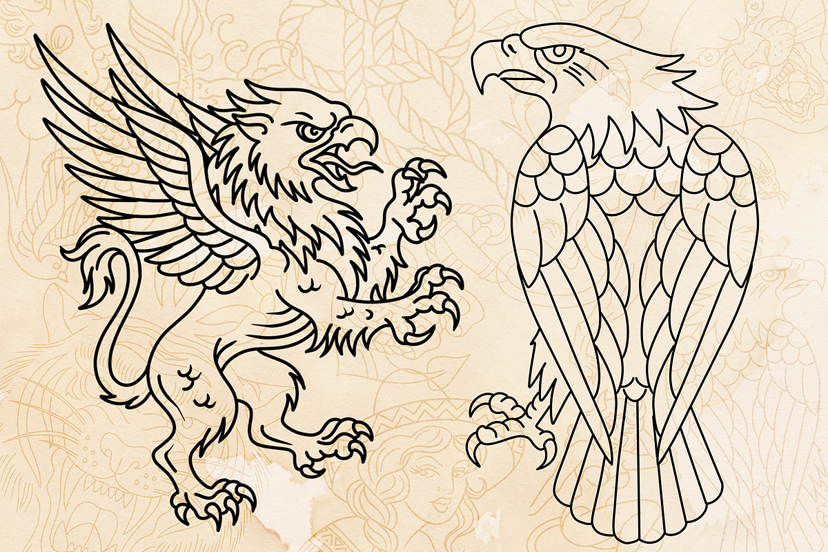 Traditional Tattoo Coloring Pages, an Illustration by Aloha Bhava (Photo 4 of 7)