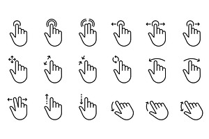 Hand Finger Touch, Swipe Icons, an Object Illustration by Gentle Studio