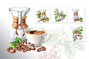 Coffee Time. Watercolor hand drawn, a Food Illustration by Daria Ustiugova (Thumbnail 8 of 18)