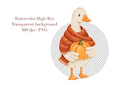 Watercolor Autumn Geese Clipart, an Animal Illustration by ArtGiftsStudio (Thumbnail 5 of 5)