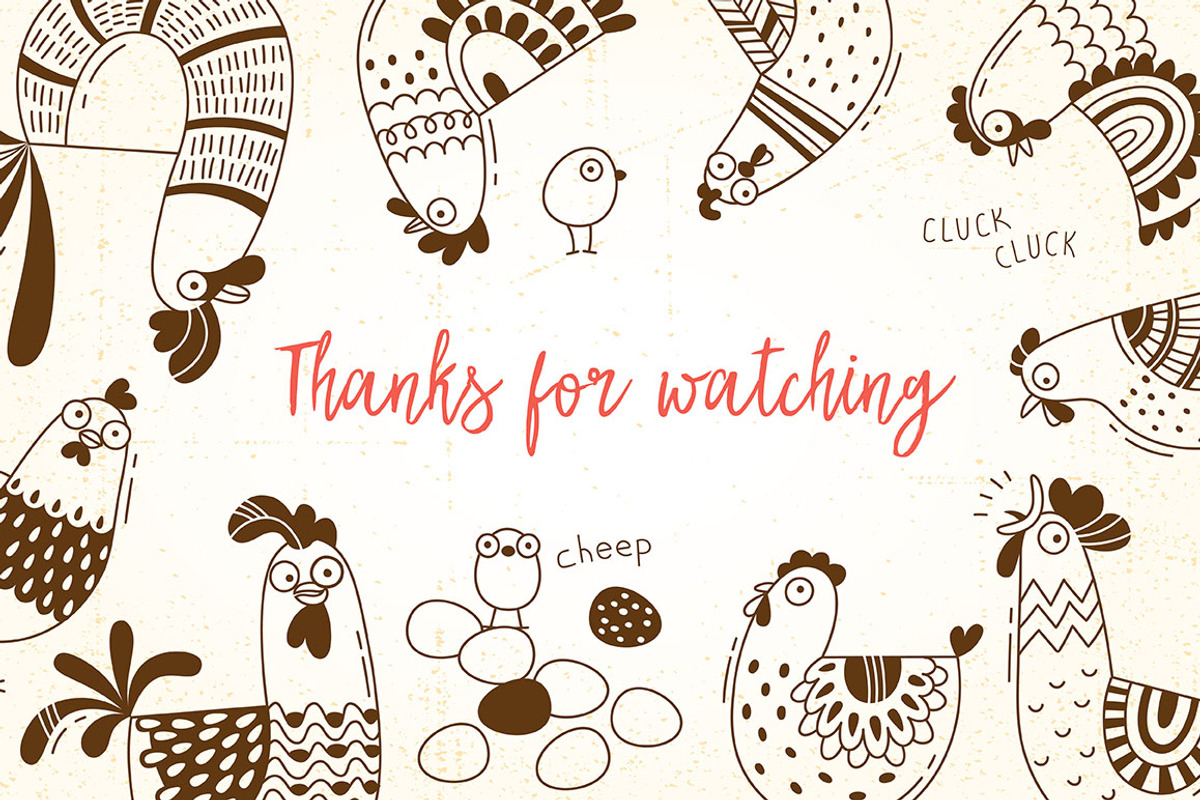 Keep Chicken - Design Set, an Animal Illustration by Baksiabat (Photo 5 of 5)