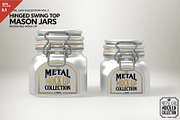 Hinged Swing Top Metal Jars Mockup, a Product Mockup by INCDesign (Thumbnail 1 of 7)