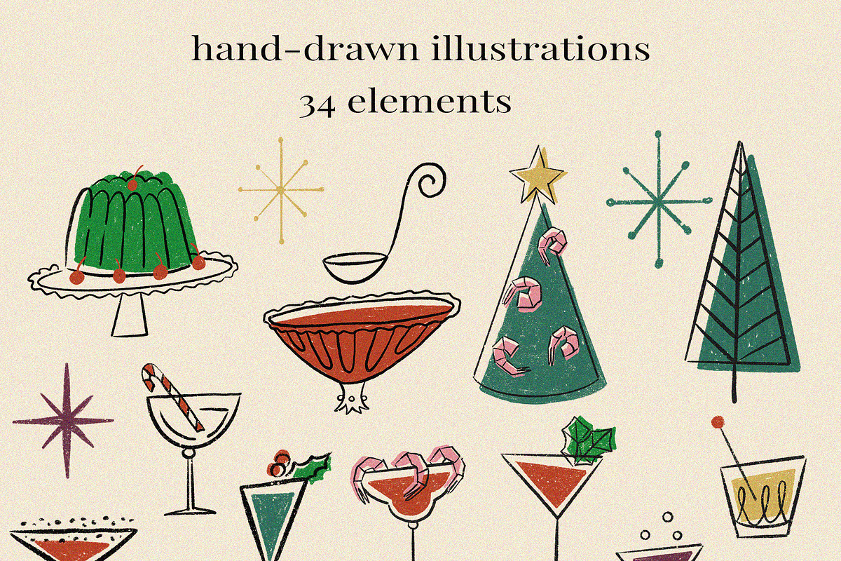 Santa Cocktails Clipart, an Object Illustration by Teresa Art Store (Photo 6 of 7)