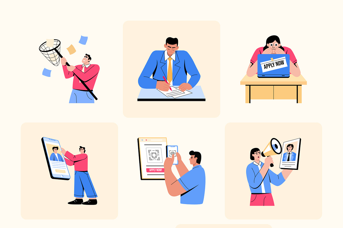 Hiring Illustrations Art Set, a Work Illustration by Creative Stall (Photo 9 of 9)