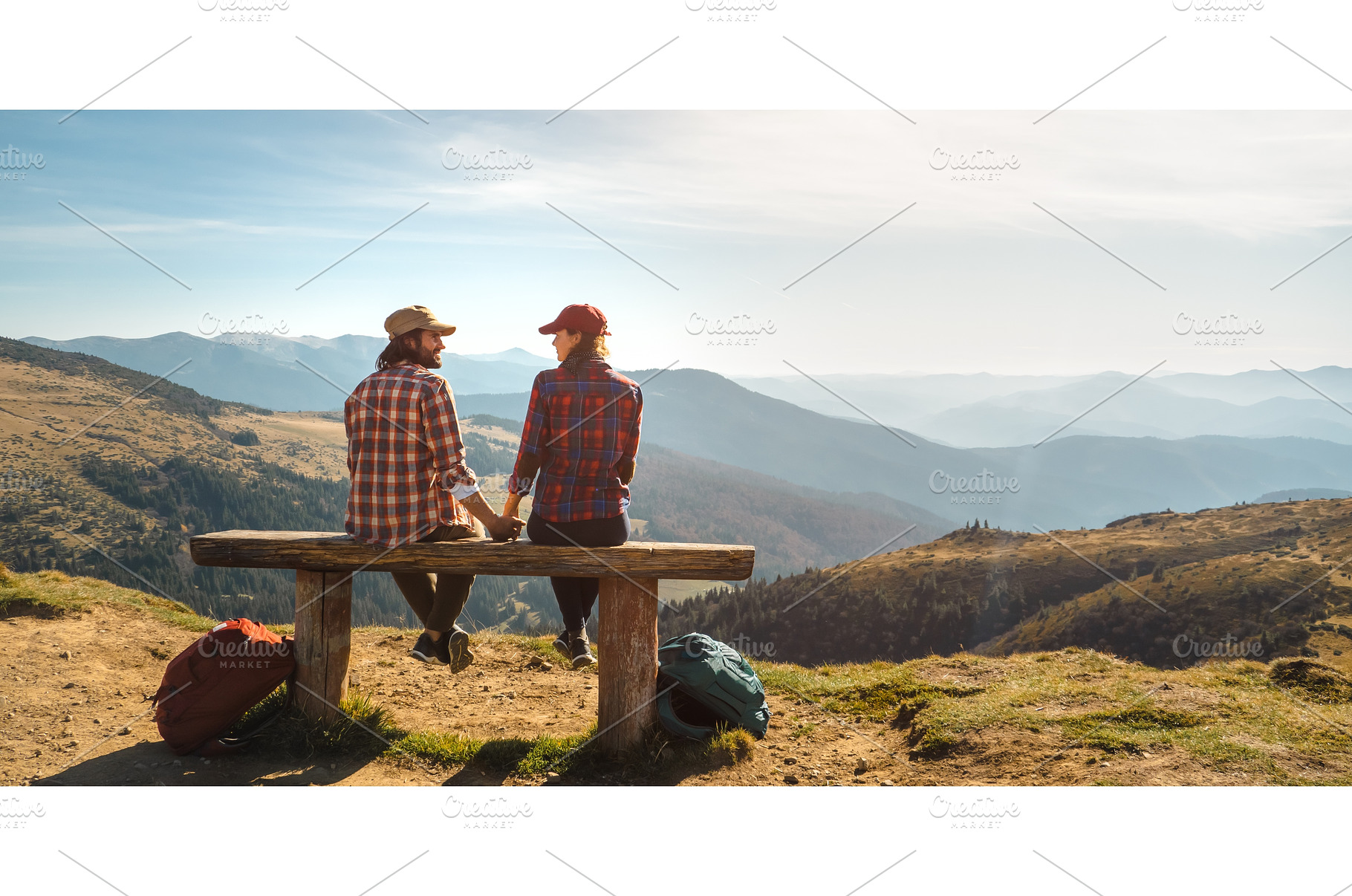 Couple of Hikers With Backpacks in, a Sports & Recreation Photo by Emotion photo