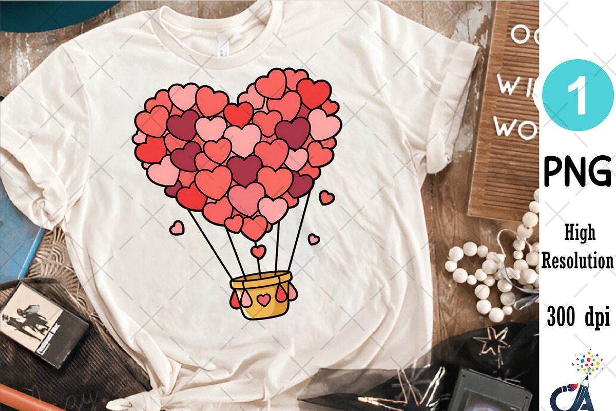 Valentine's Day Heart Balloons Png, an Illustration by Creative Art (Photo 3 of 6)