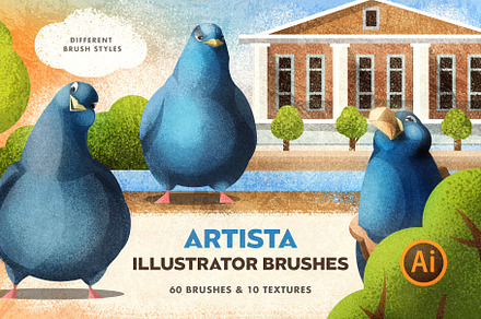 Artista Brushes for Illustrator, a Brush Add-On by pixelbuddha.net