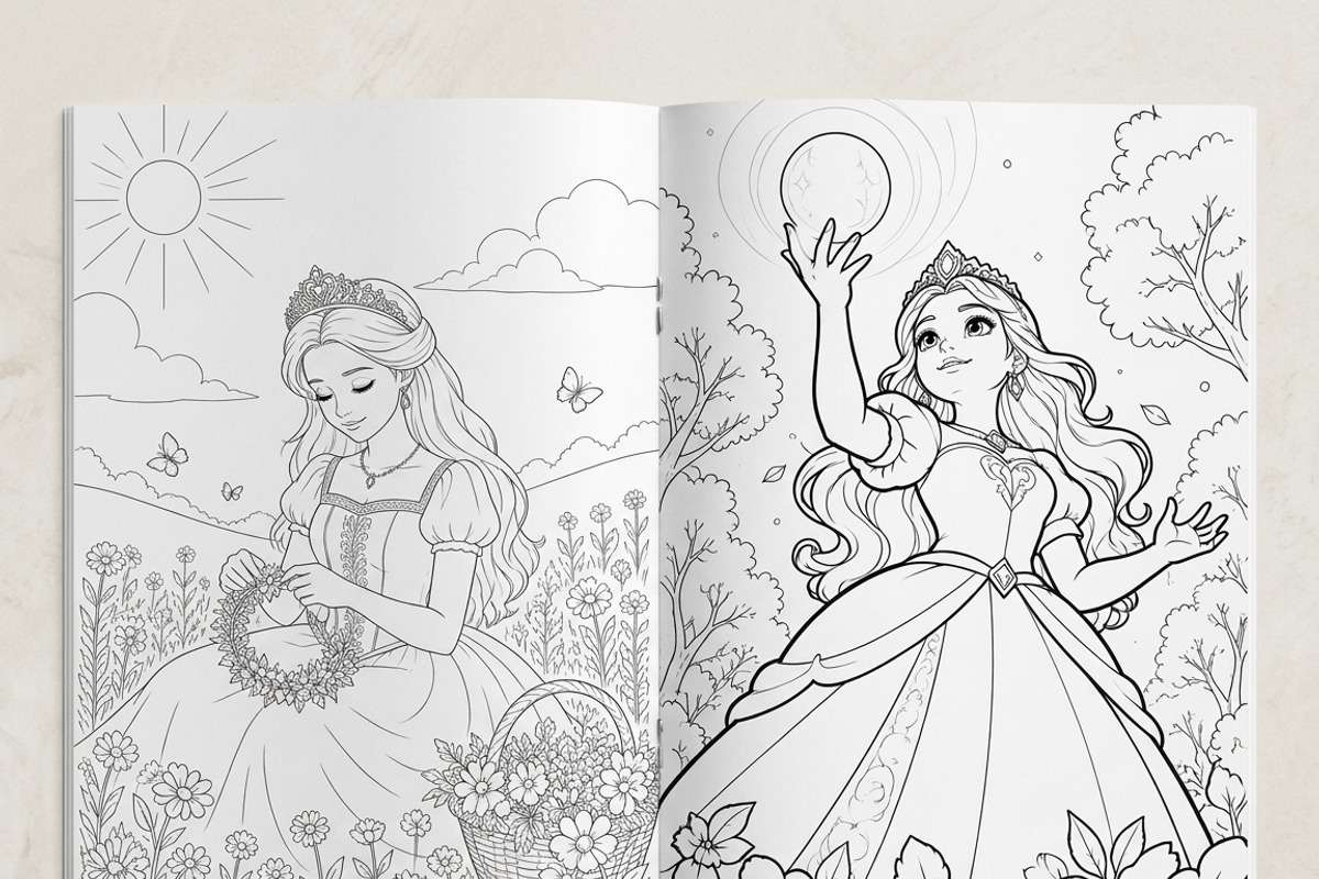 Magical Princess Coloring Book Vol43, a Person Illustration by ikarifq shop (Photo 6 of 7)