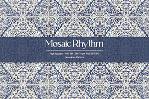 Mosaic Rhythm Prints & Patterns, a Pattern Graphic by GND ART STUDIO