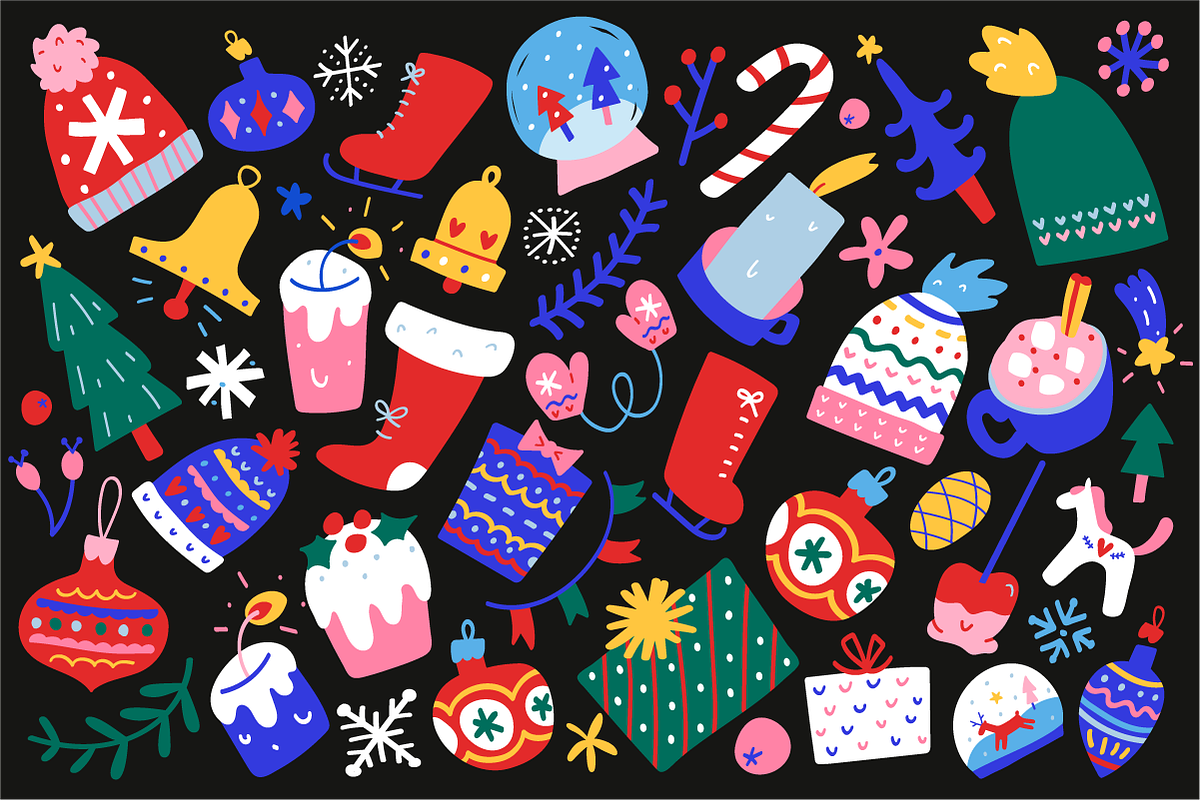 Christmas illustrations, cute doodle, a Decorative Illustration by Fave Brush (Photo 2 of 7)