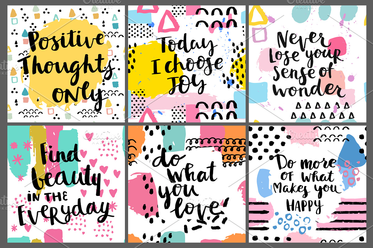 Lettering card with memphis pattern, a Decorative Illustration by Mariart_i (Photo 2 of 2)