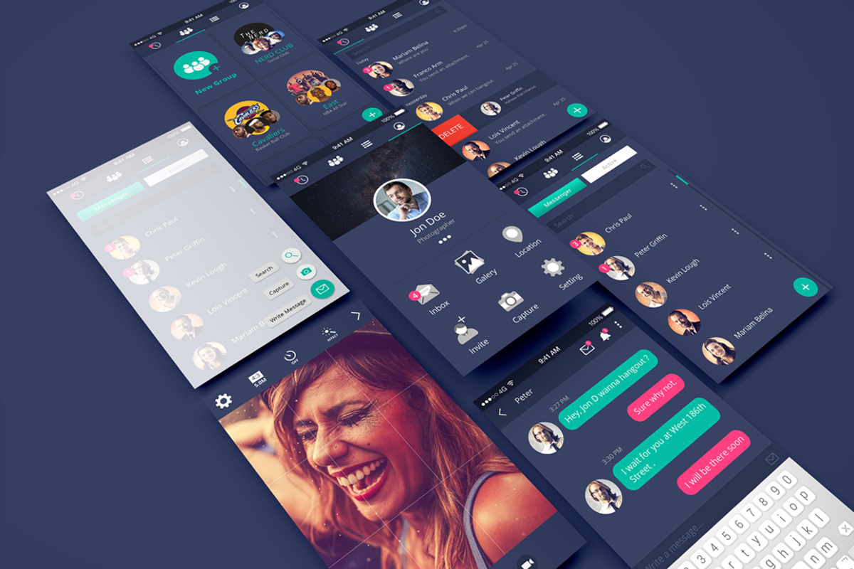 chitchat (Chatting App UI), an UI Kit Template by Rebound  (Photo 2 of 6)