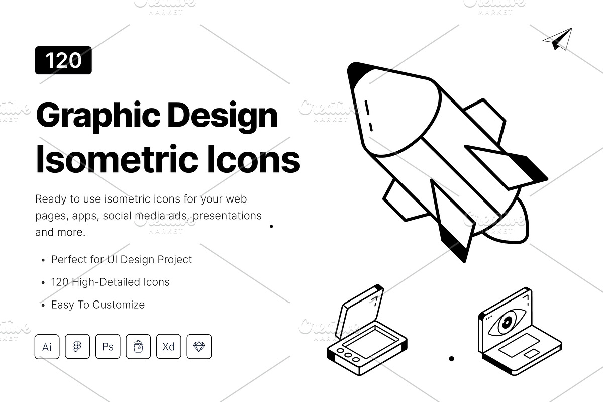 Isometric Graphic Design Icons, an Icon by Vectors Market (Photo 1 of 5)