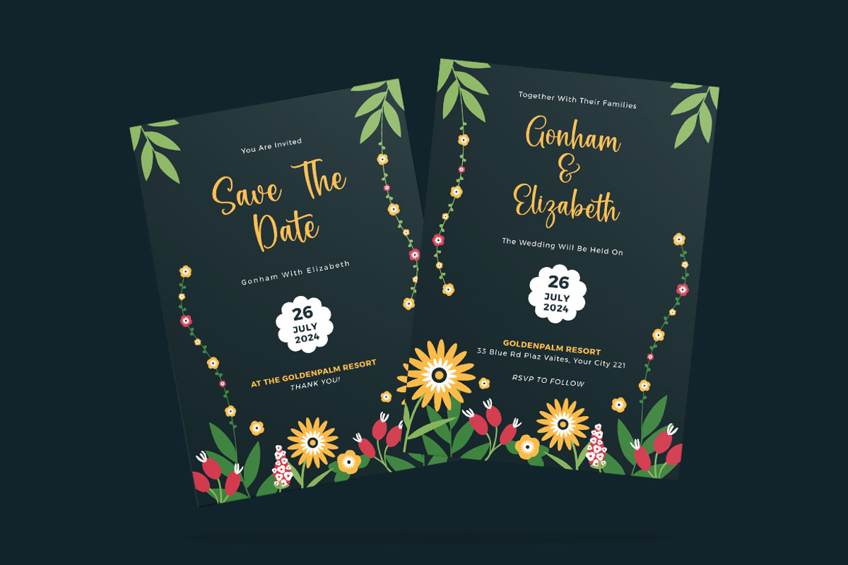 Borange Wedding Invitation Template, an Invitation Template by iDoodle Studio (Photo 4 of 4)