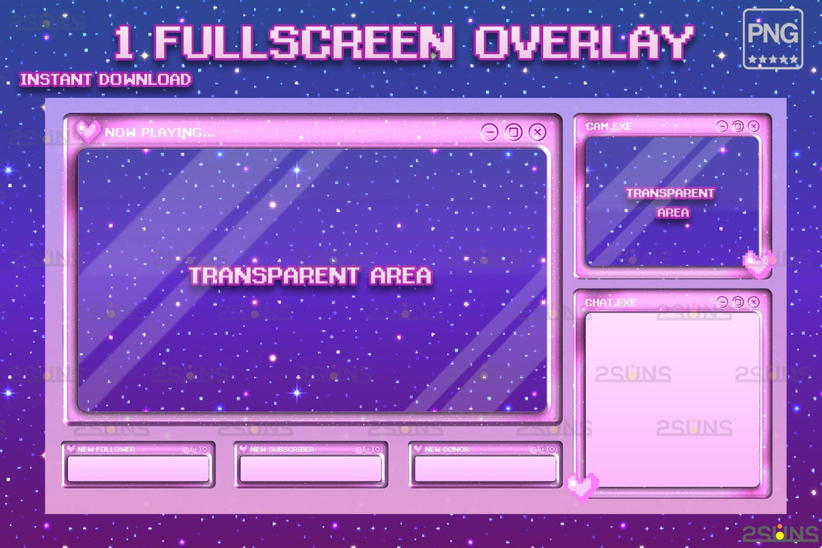 Kawaii twitch overlay package, a Social Media Template by 2SUNS (Photo 2 of 3)