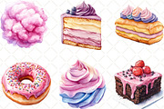 Watercolor Pastel Sweets Clipart, an Illustration by Black Bird Studio (Thumbnail 2 of 6)