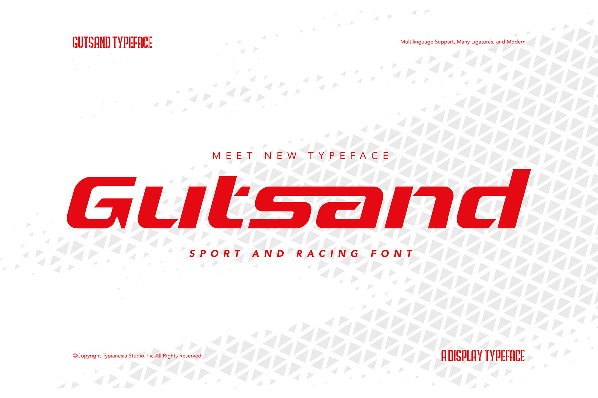 Gutsand - Sport and Racing Font, a Font by Typia Nesia (Photo 2 of 18)