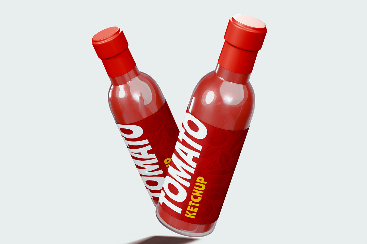 Sauce Bottle Mockup, a Packaging Mockup by SLAB! Design (Photo 4 of 7)