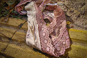Women panties dropped on the sidewalk, a Beauty & Fashion Photo by DanFLCreativo