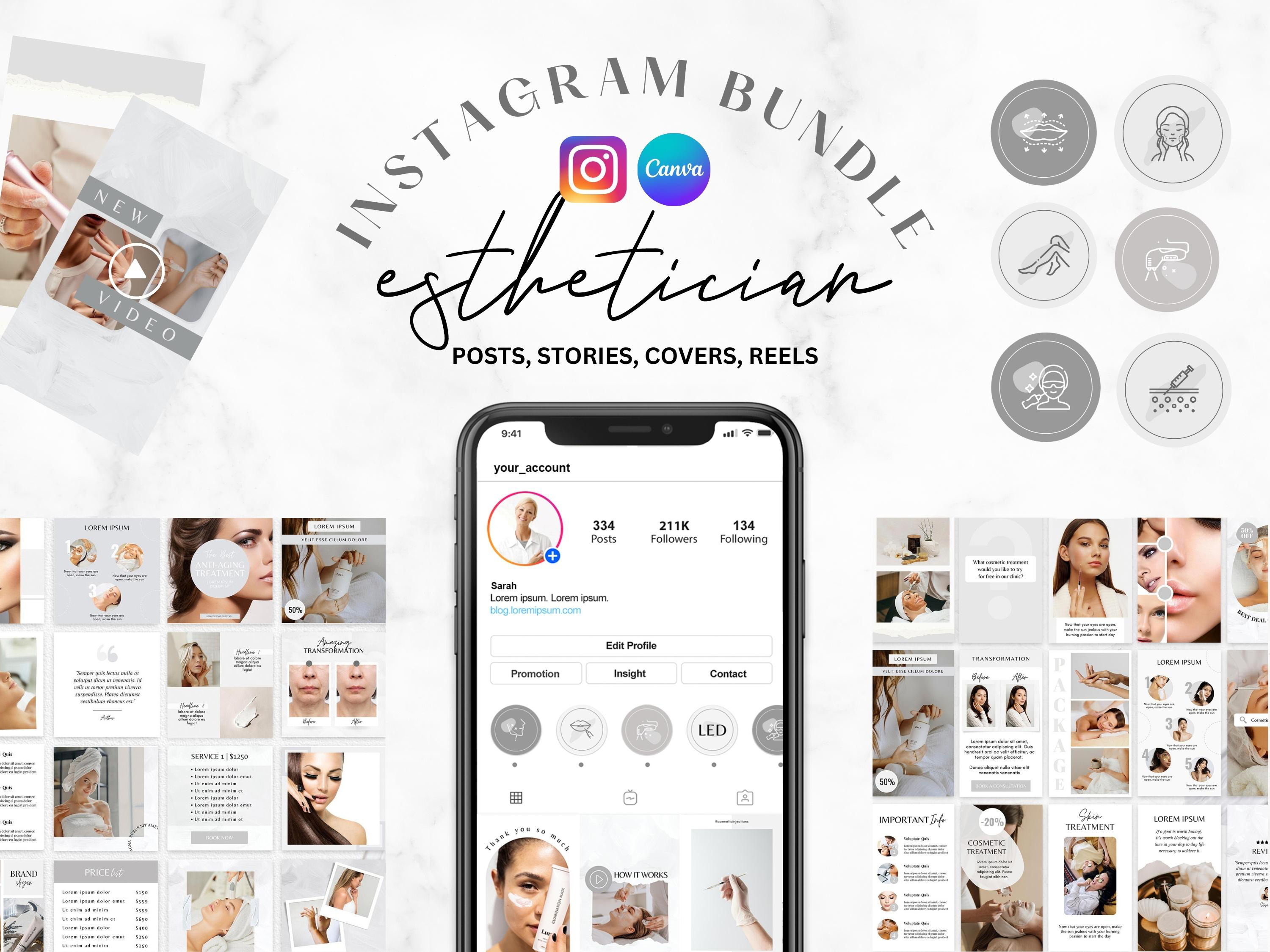 Esthetician instagram templates, a Social Media Template by SwitzerShop