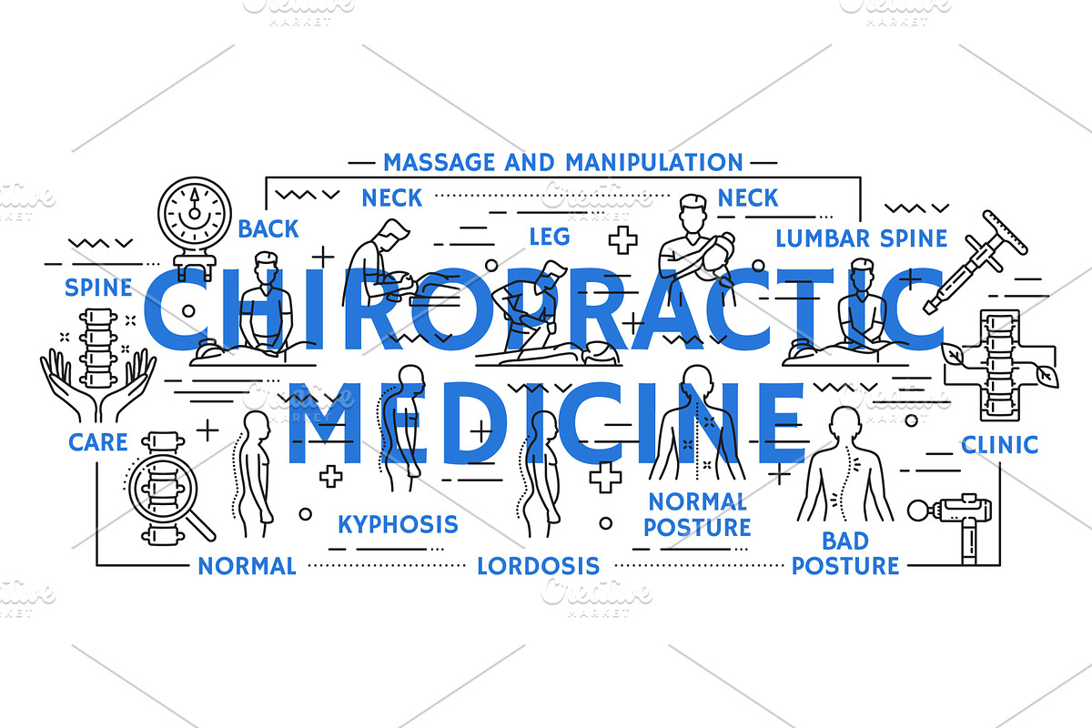 Chiropractic medicine, a Healthcare Illustration by Vector Tradition