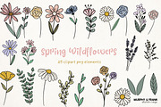 Wildflower Clipart Flowers with Stem, a Graphic by Murphy & Frank (Thumbnail 1 of 4)