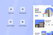Real Estate Website UI Kit, a Wireframe Template by INSPR STD (Thumbnail 3 of 5)
