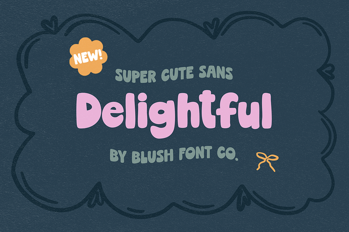 DELIGHTFUL Bold and Fun Sans Font, a Sans Serif Font by Blush Font Co. (Photo 1 of 7)