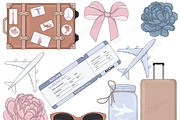 Travel Clipart Collection, a Transportation Illustration by GlamArtZhanna (Thumbnail 6 of 6)
