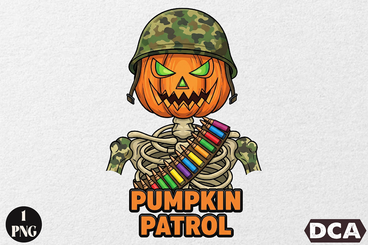 Camo Pumpkin Halloween Sublimation, an Illustration by DreamCafeArt (Photo 1 of 6)