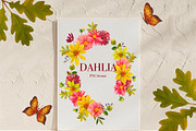 Watercolor Fall Dahlia flowers, a Seasonal Illustration by DiashaArt (Thumbnail 5 of 13)