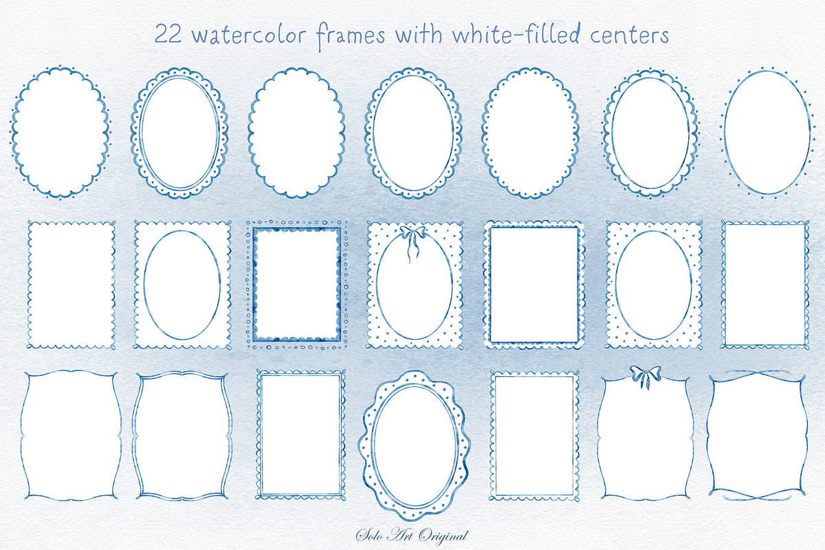 Borders Frames Watercolor Bundle, an Object Graphic by Solo Art Original (Photo 5 of 12)